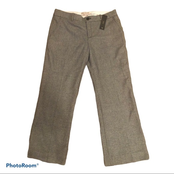 Banana Republic Wool Blend Martin Fit Trouser Pant 14P Houndstooth Mid ~Rise - Picture 1 of 11